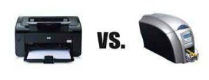 Comparison of new and used PVC card printers
